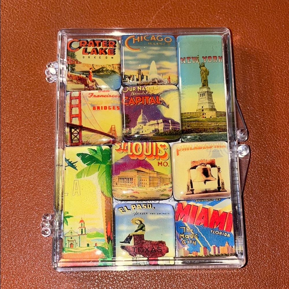 Vintage Travel Magnet Set - Multicolor